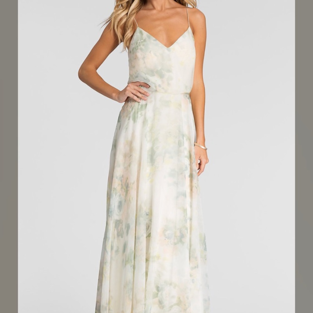Jenny Yoo Inesse in Ivory Sage Multi Floral
